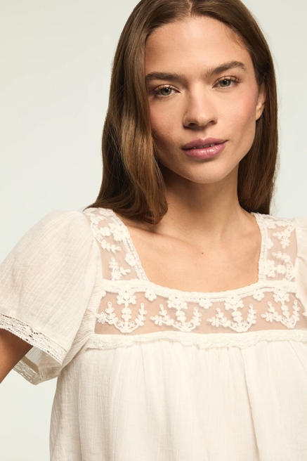 MESH LACE SQUARE NECK BLOUSE, image 2