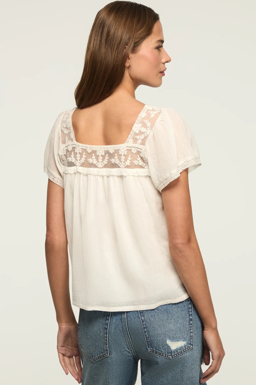 MESH LACE SQUARE NECK BLOUSE, image 3