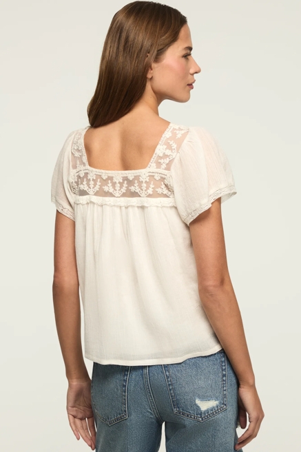 MESH LACE SQUARE NECK BLOUSE, image 3