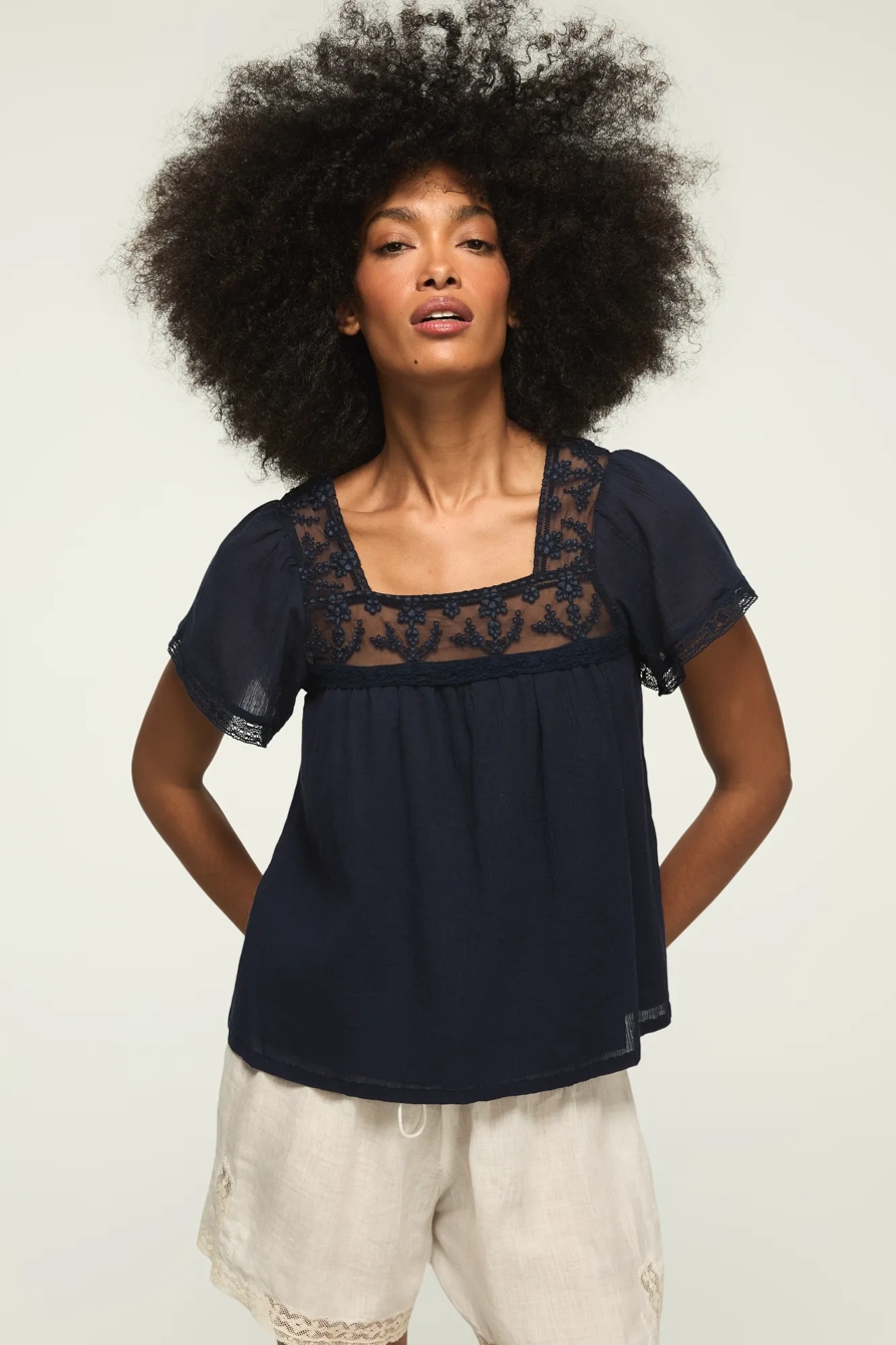 MESH LACE SQUARE NECK BLOUSE, image 2