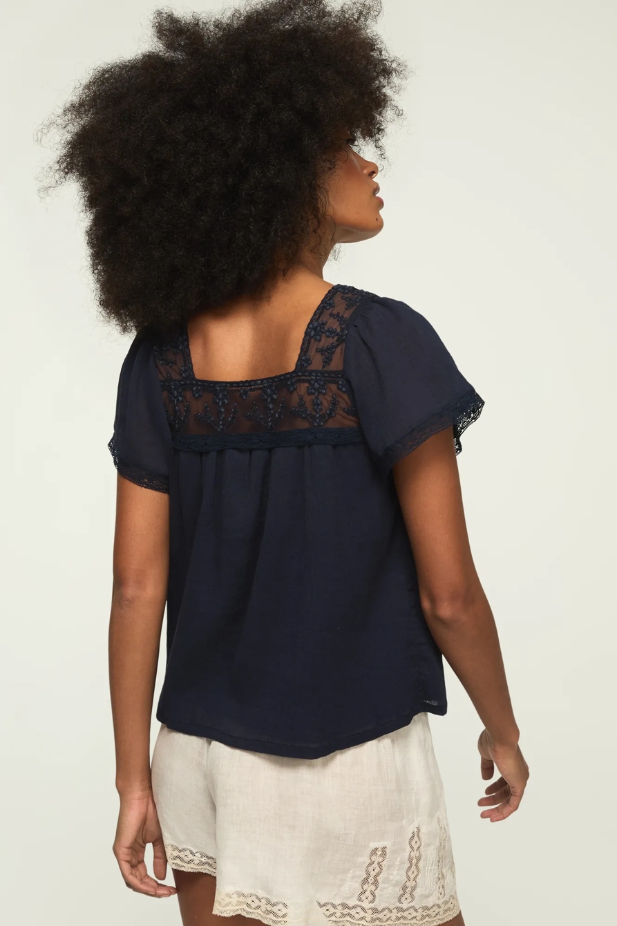 MESH LACE SQUARE NECK BLOUSE, image 3