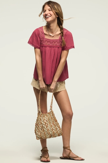 MESH LACE SQUARE NECK BLOUSE, image 2