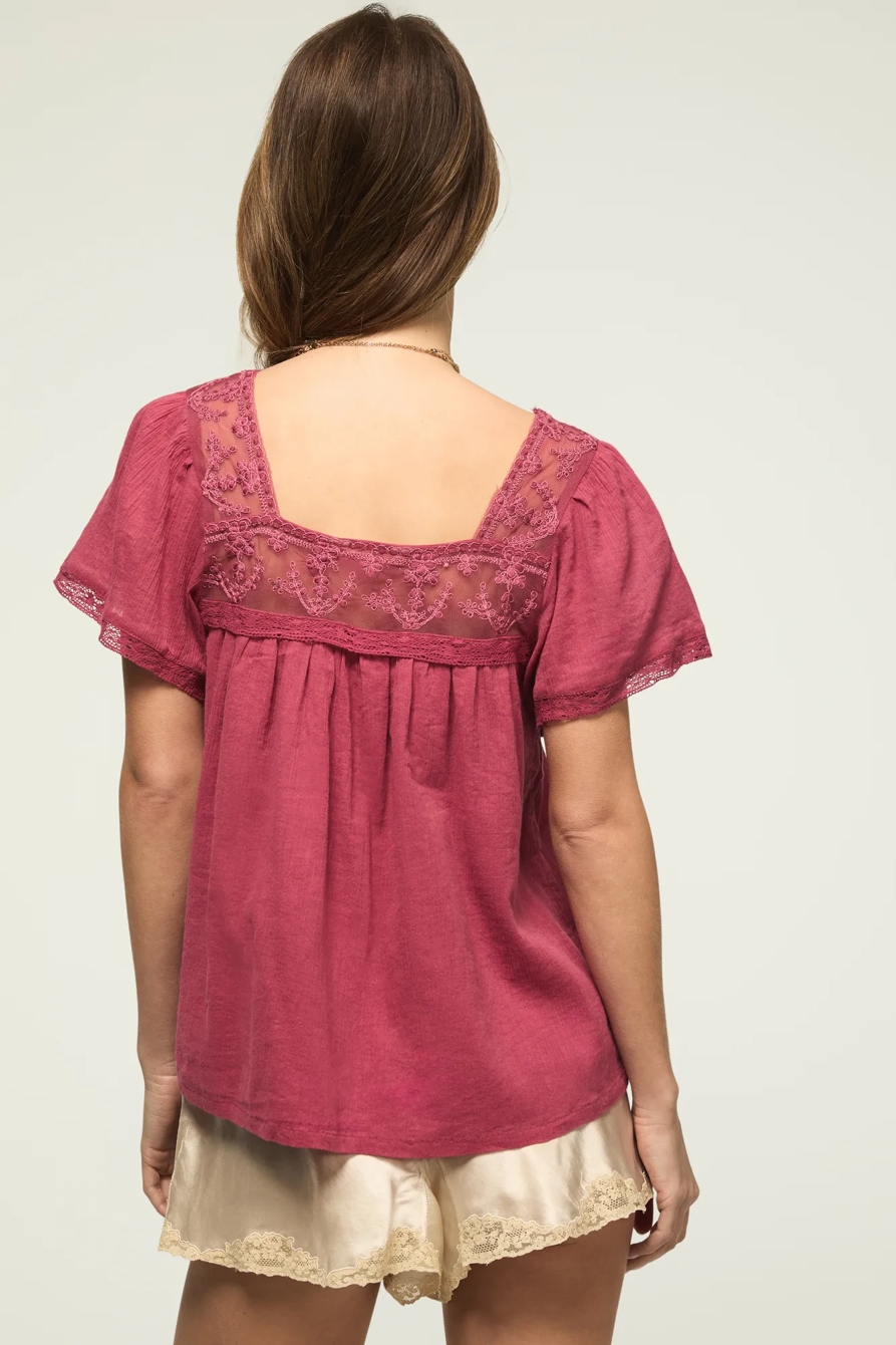 MESH LACE SQUARE NECK BLOUSE, image 3