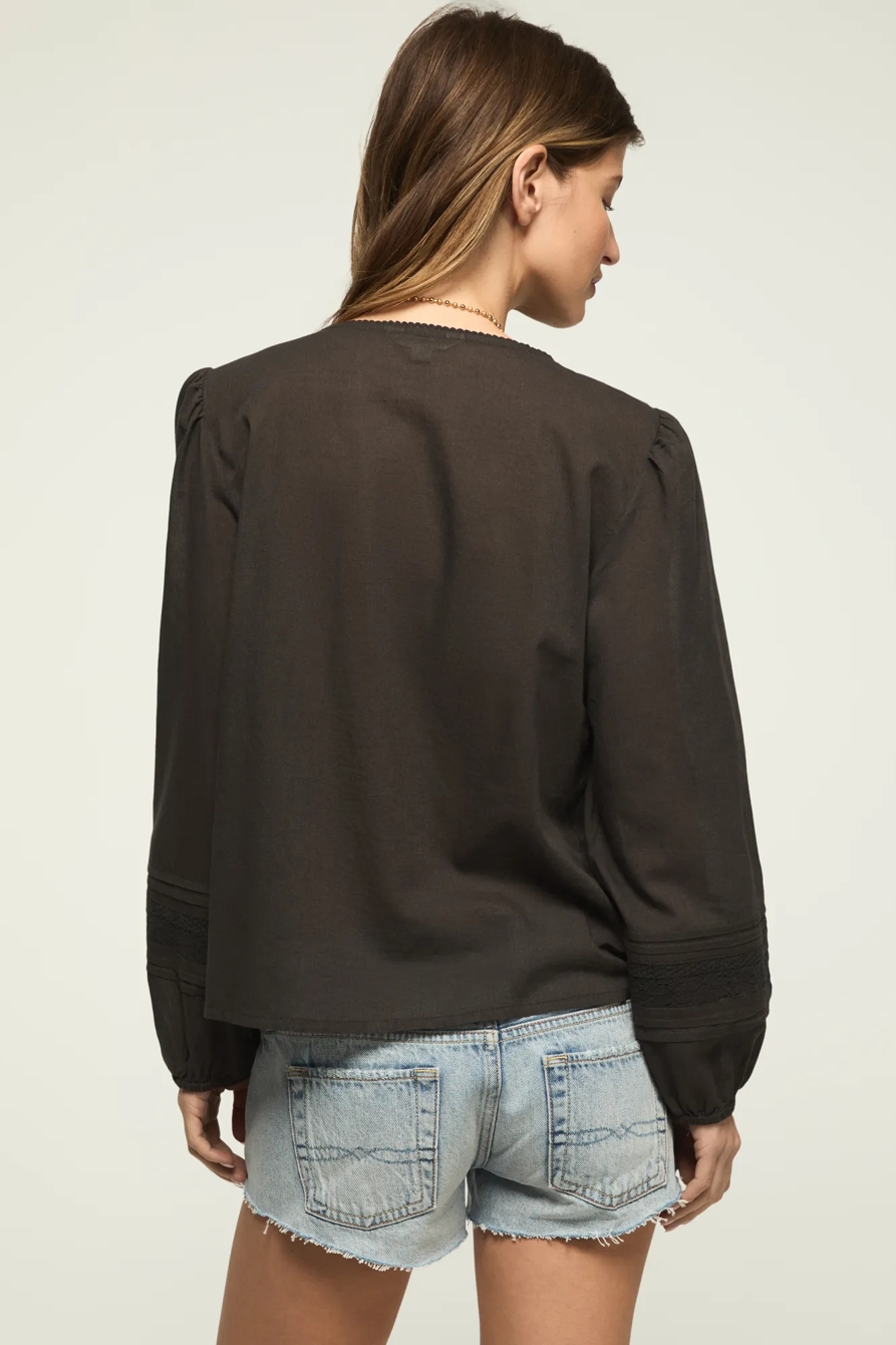 LACE PINTUCK PEASANT BLOUSE, image 3