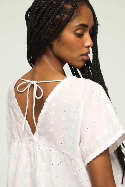 EYELET BABYDOLL TOP, image 1