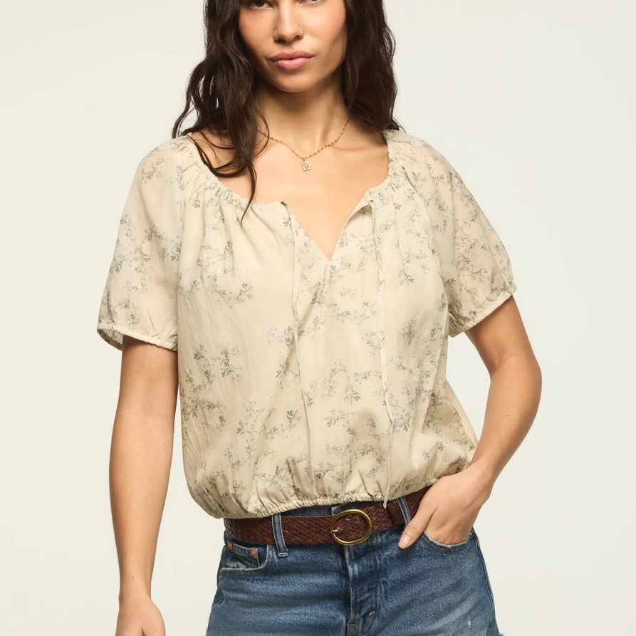 Lucky Brand Short Sleeve Bubble Top - Women's Clothing Short Sleeve Tee Shirt Tops