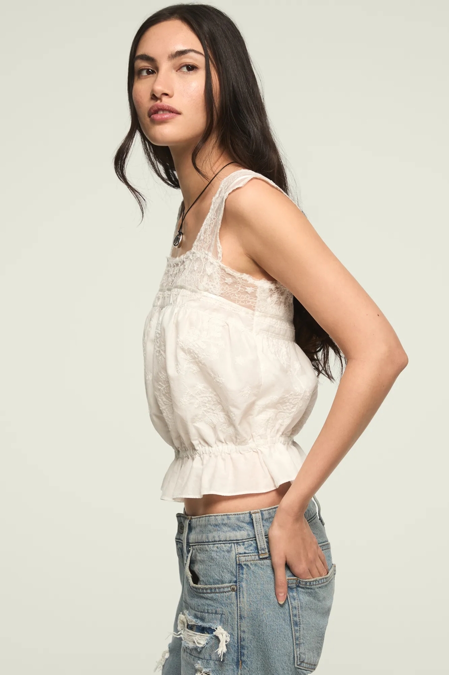 EMBROIDERED LACE TANK, image 4