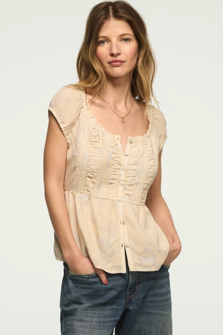 RUCHED BUTTON THROUGH TOP, image 1