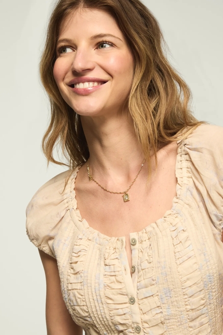 RUCHED BUTTON THROUGH TOP, image 2