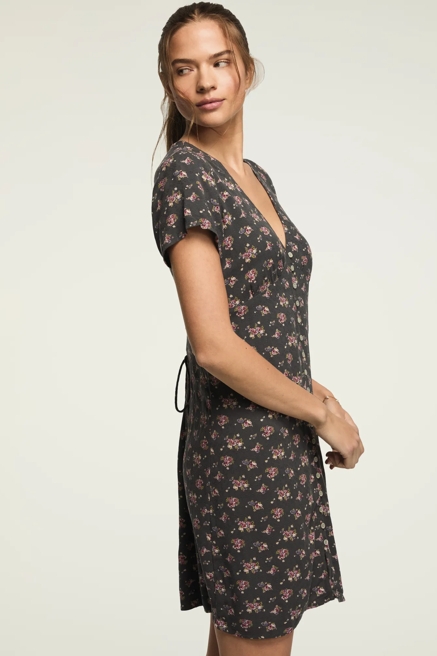 PRINTED SHORT SLEEVE SLIP MINI DRESS, image 4