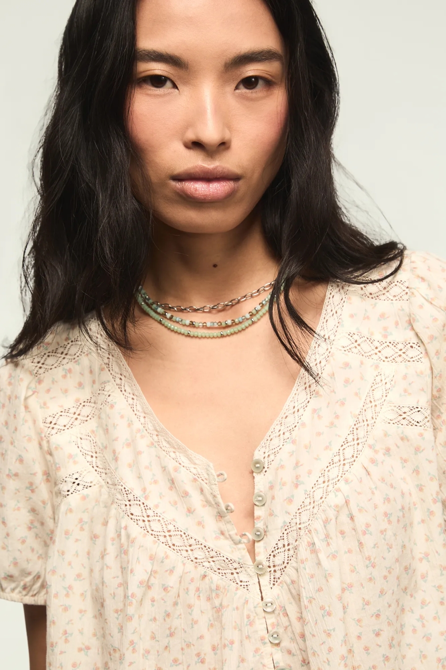 LACE HENLEY PEASANT BLOUSE, image 2