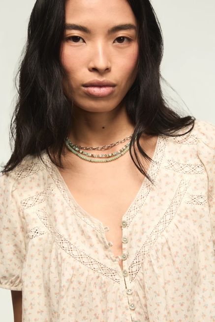 LACE HENLEY PEASANT BLOUSE, image 2