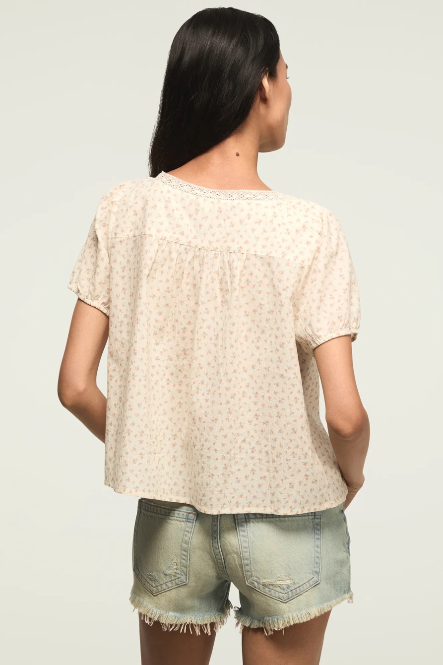 LACE HENLEY PEASANT BLOUSE, image 3