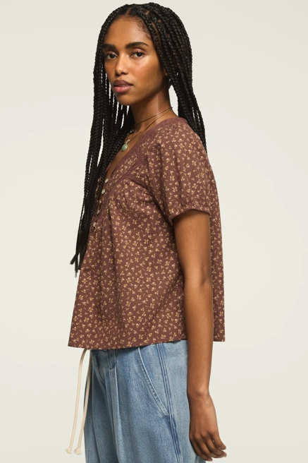 LACE HENLEY PEASANT BLOUSE, image 4