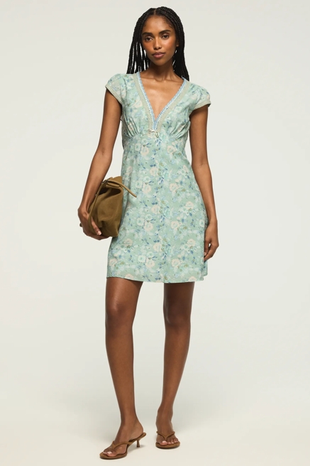 CAP SLEEVE PRINTED MINI DRESS, image 1