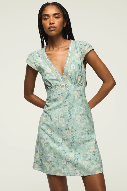 CAP SLEEVE PRINTED MINI DRESS, image 2