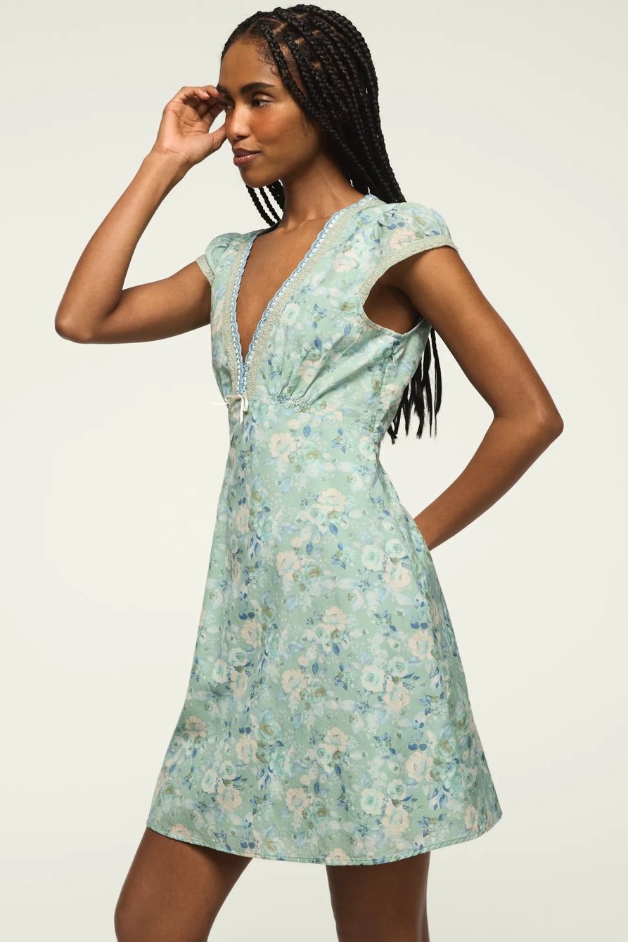 CAP SLEEVE PRINTED MINI DRESS, image 4