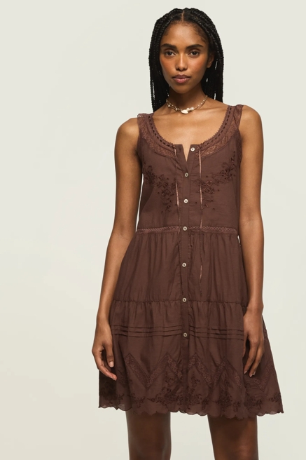 EMBROIDERED DROP WAIST MINI, image 1