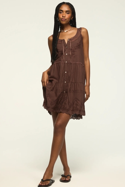 EMBROIDERED DROP WAIST MINI, image 2