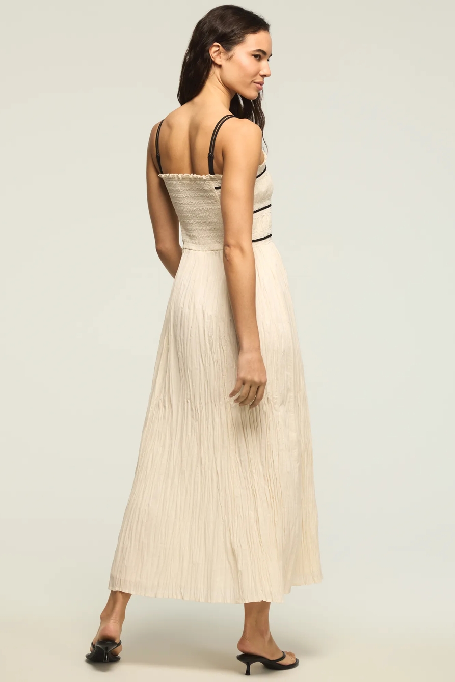 CONTRAST PIPED MIDI DRESS, image 3