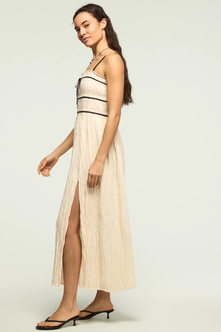 CONTRAST PIPED MIDI DRESS, image 4