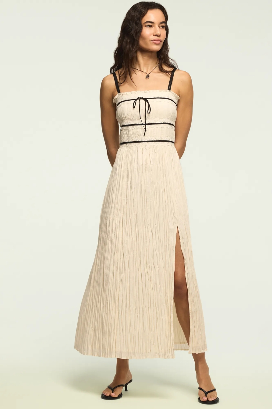 CONTRAST PIPED MIDI DRESS, image 5