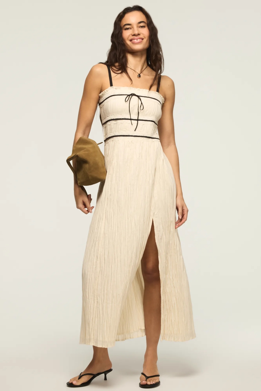 CONTRAST PIPED MIDI DRESS, image 6