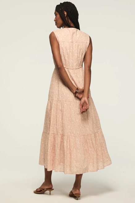 CRINKLE TIERED MIDI DRESS, image 3