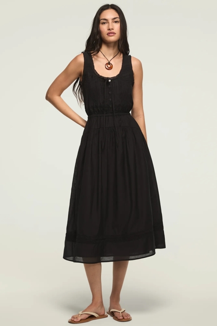 LACE INSET MIDI DRESS, image 1