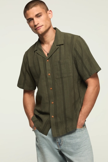SS TEXTURED CAMP COLLAR SHIRT, image 1