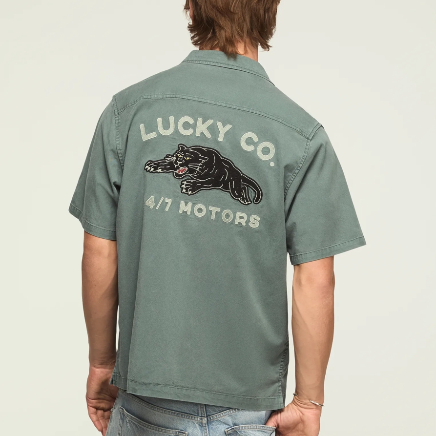 Lucky Brand Panther Moto Shirt - Men's Clothing Outerwear Shirt Jackets in North Atlantic