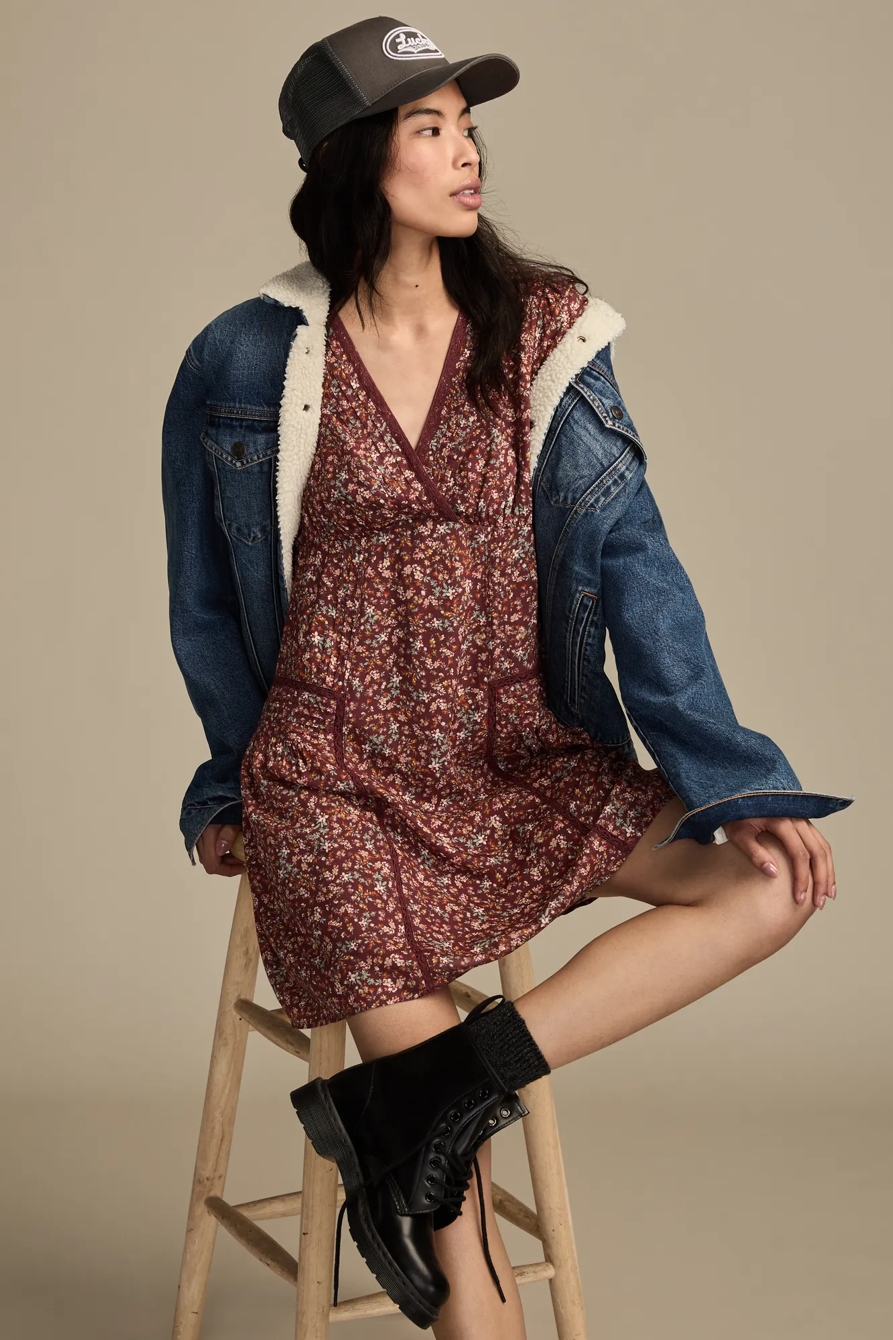 3/4 SLEEVE V-NECK MINI DRESS, image 5