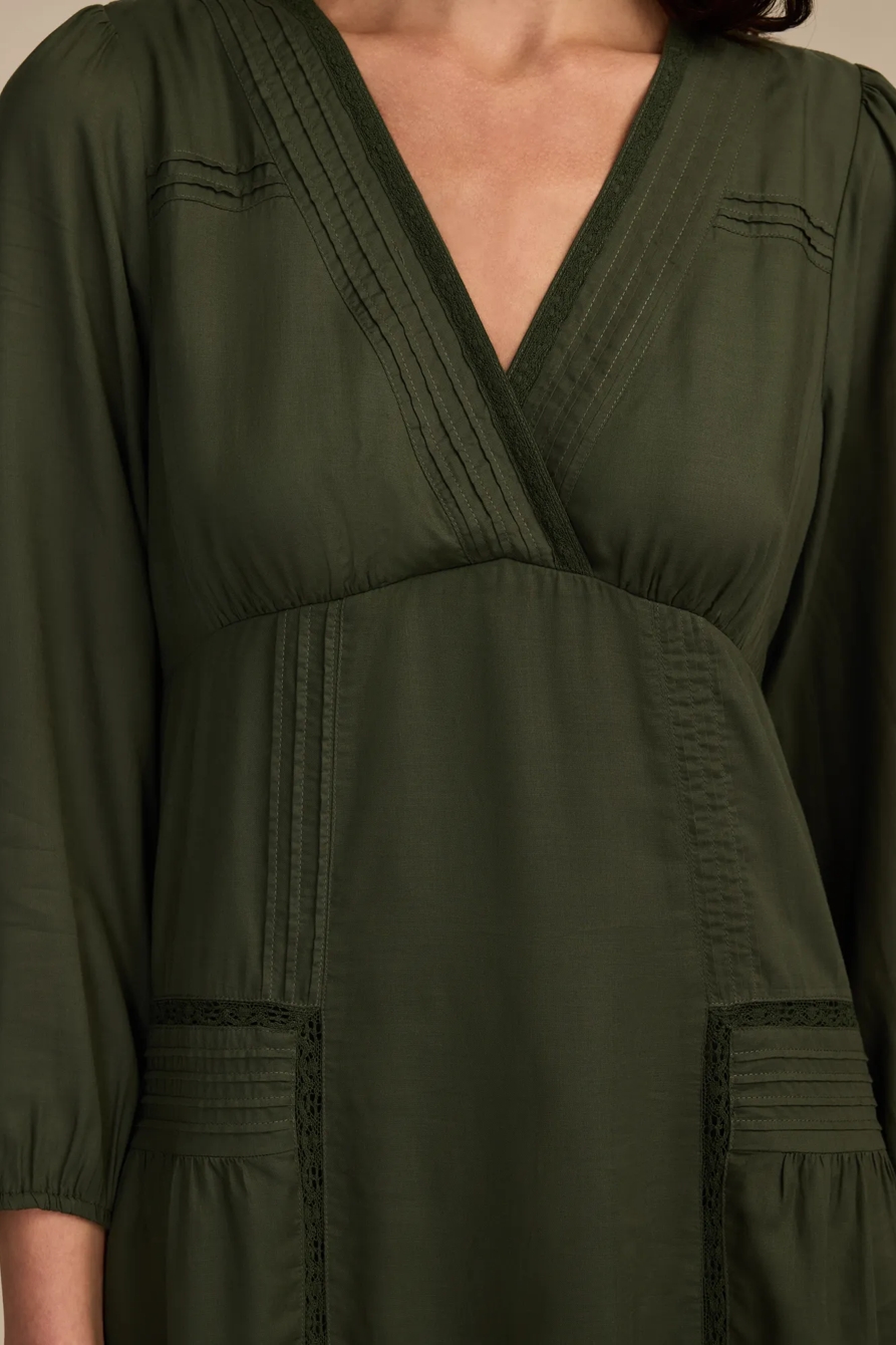 3/4 SLEEVE V-NECK MINI DRESS, image 2