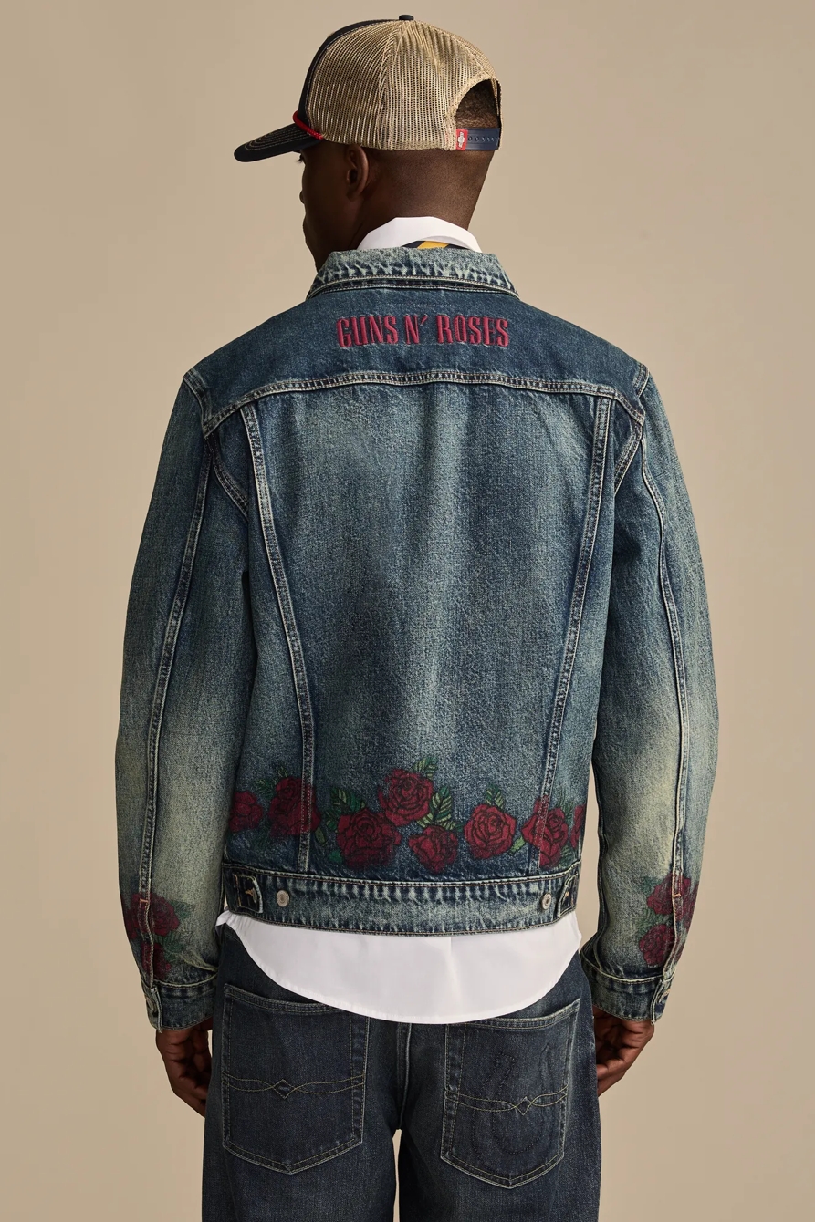 GUNS N ROSES FALLEN ROSES DENIM TRUCKER JACKET, image 2