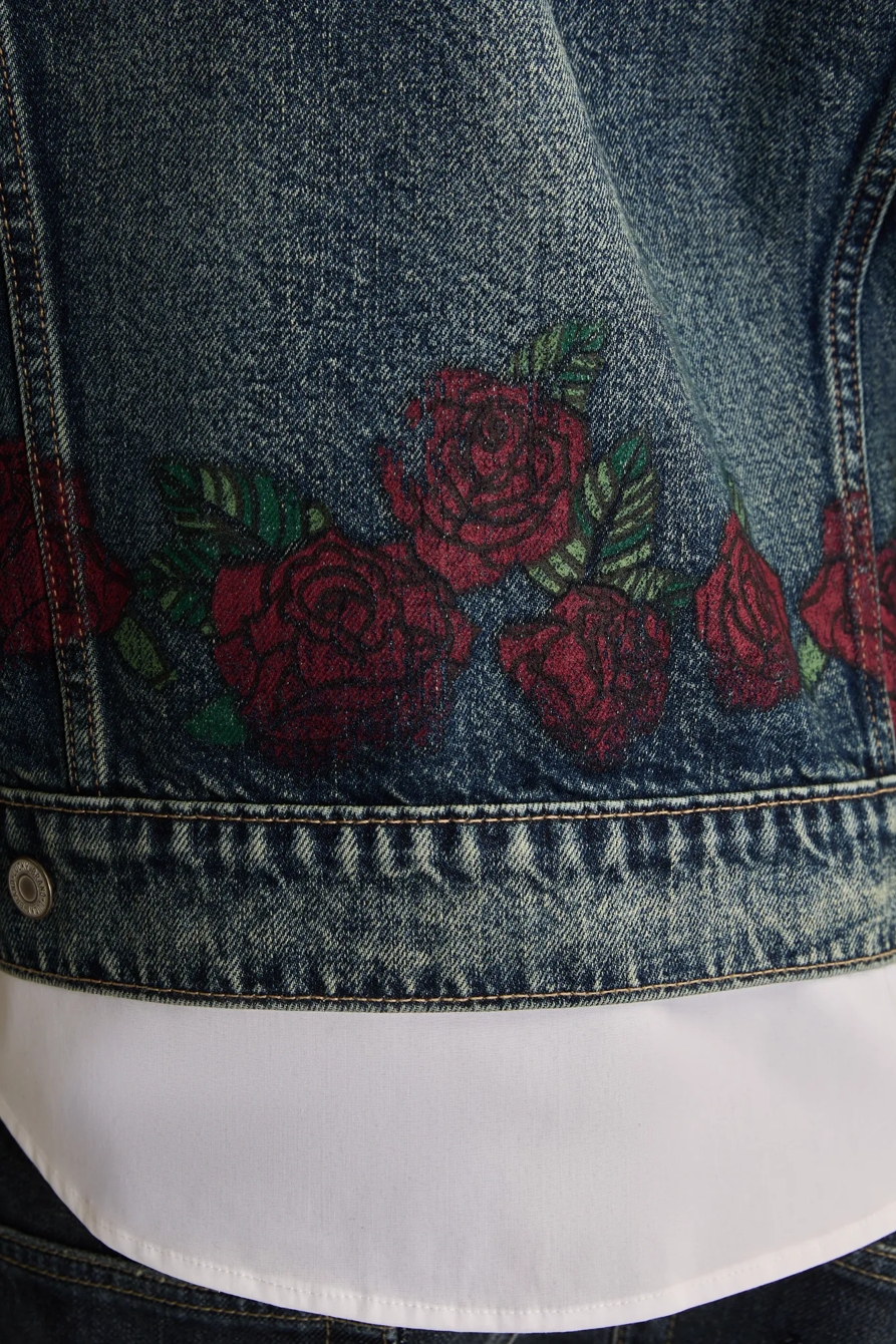 GUNS N ROSES FALLEN ROSES DENIM TRUCKER JACKET, image 6
