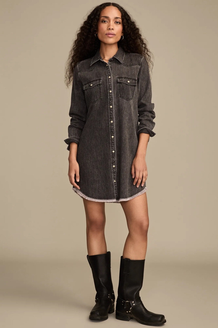 DENIM SHIRT DRESS, image 2