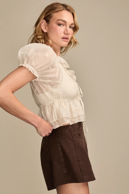 RUFFLE TIE FRONT BLOUSE, image 4