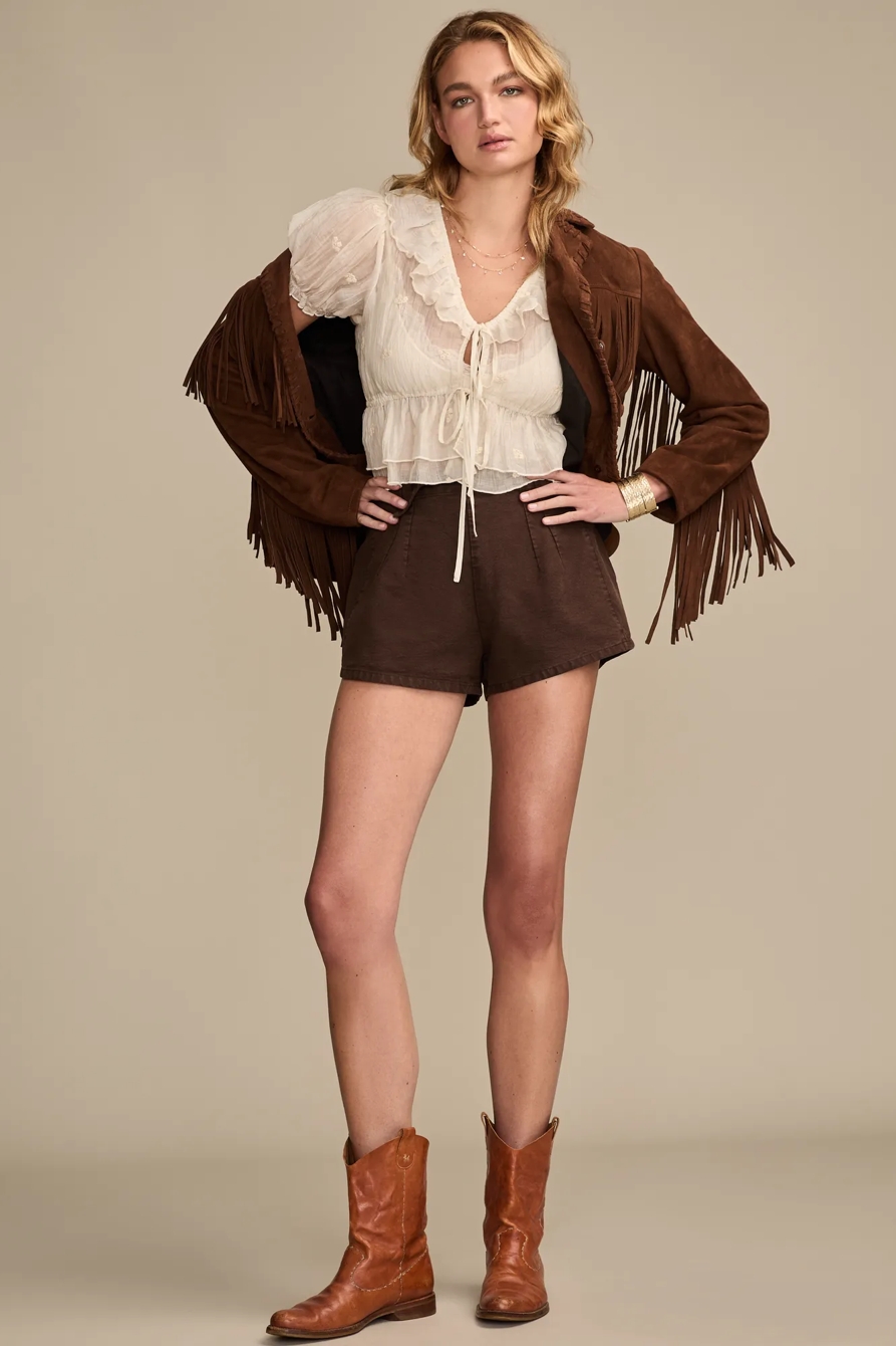 RUFFLE TIE FRONT BLOUSE, image 5