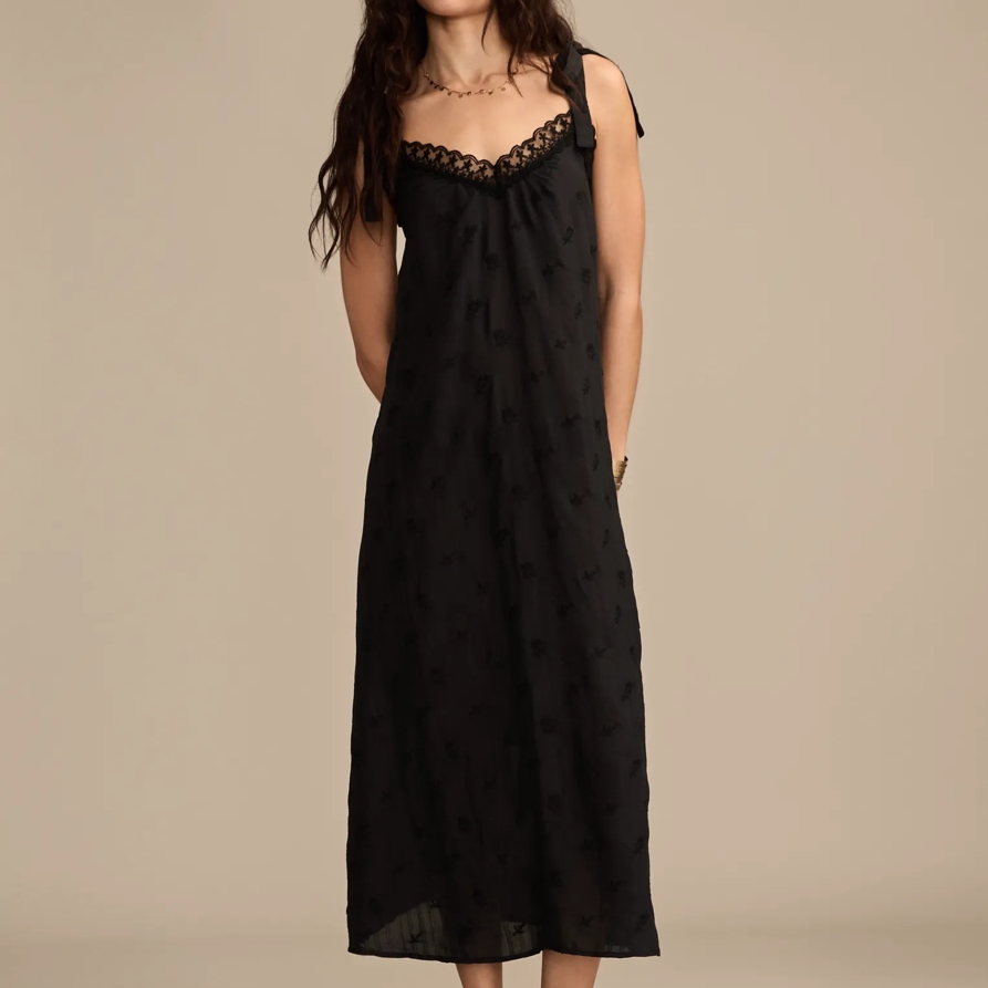 Lucky Brand Embroidered Tie Strap Slip Dress – Women’s Clothing Dresses