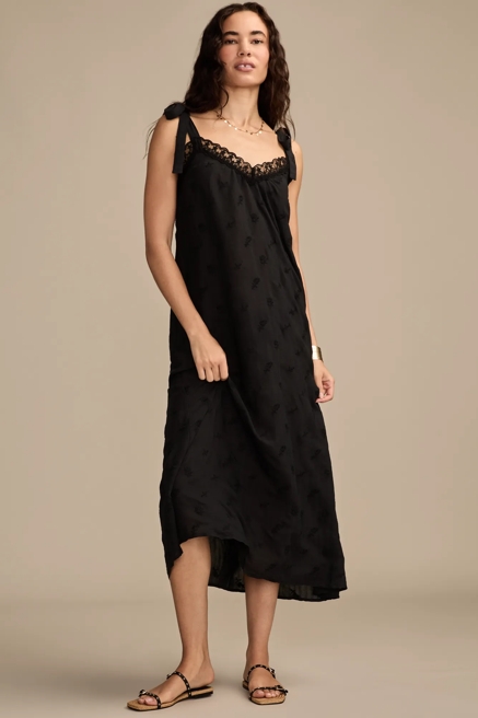 EMBROIDERED TIE STRAP SLIP DRESS, image 3