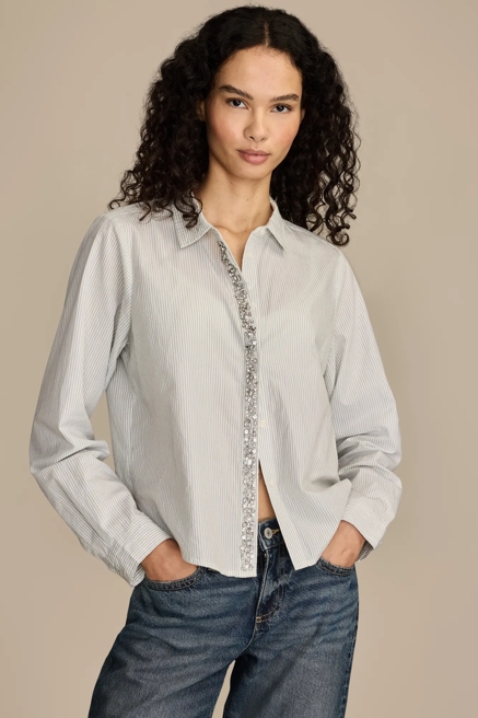 BEJEWELED BUTTON UP SHIRT, image 2