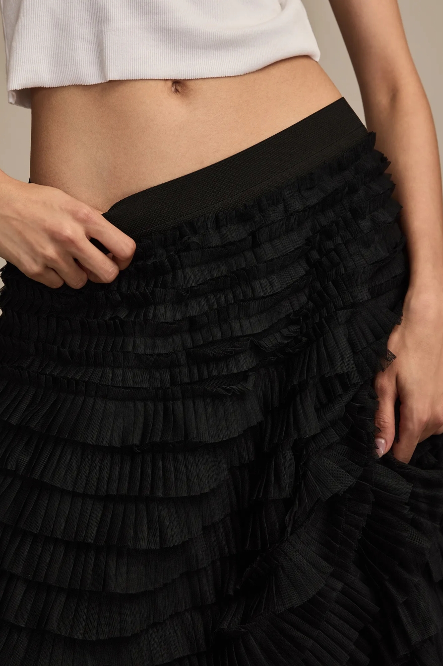TULLE RUFFLE MAXI SKIRT, image 5