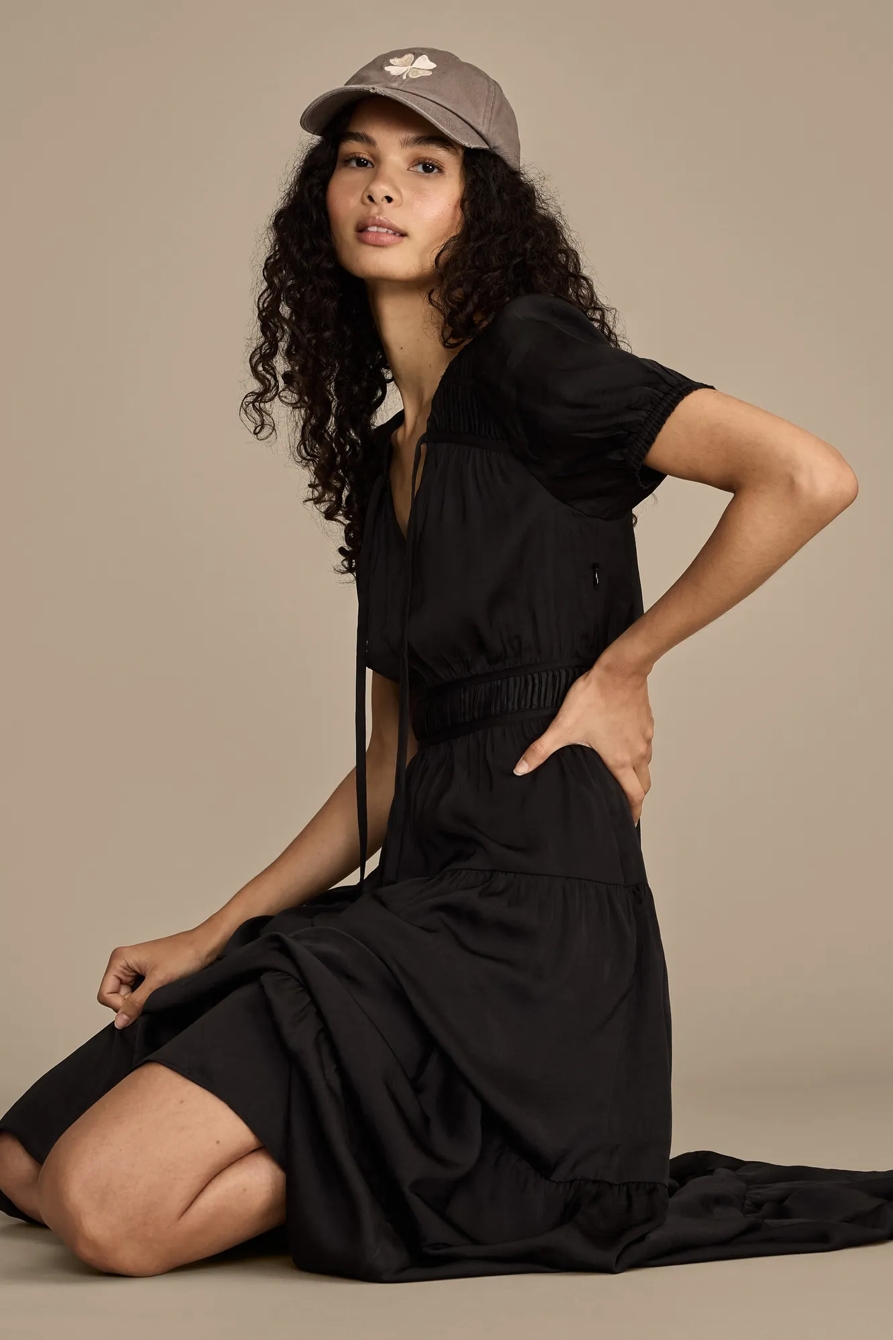 CRINKLE SATIN MIDI DRESS, image 2