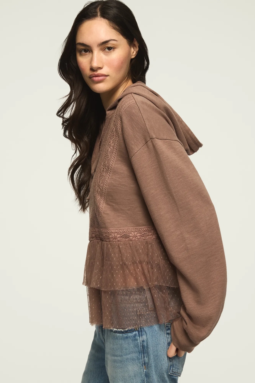 LACE TRIM PEPLUM ZIP UP, image 4