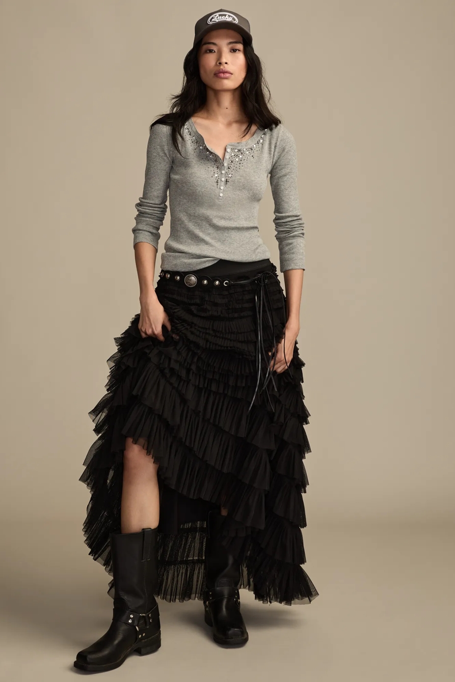 EMBELLISHED HENLEY TOP, image 5