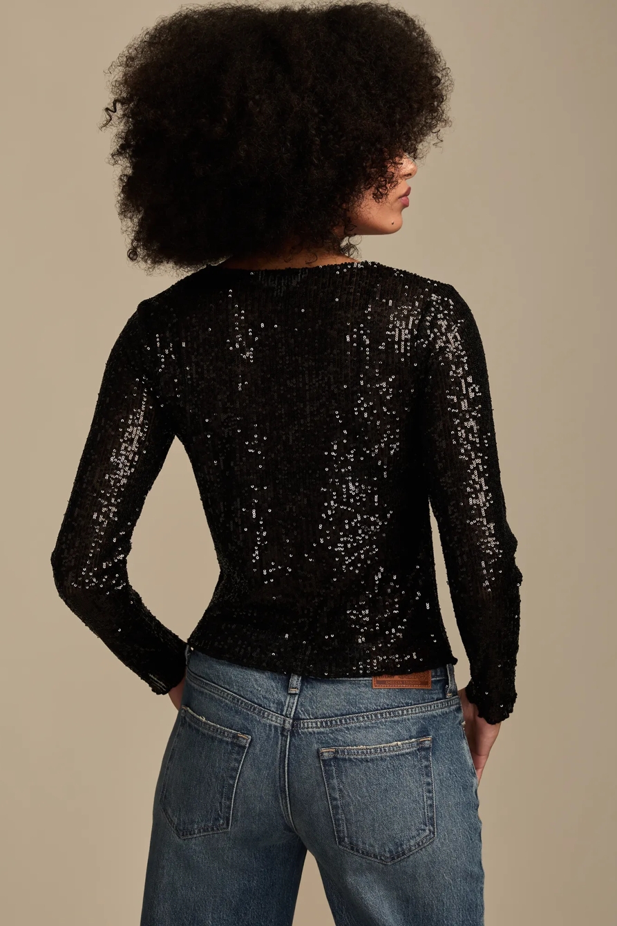 SEQUIN LONG SLEEVE TOP, image 3