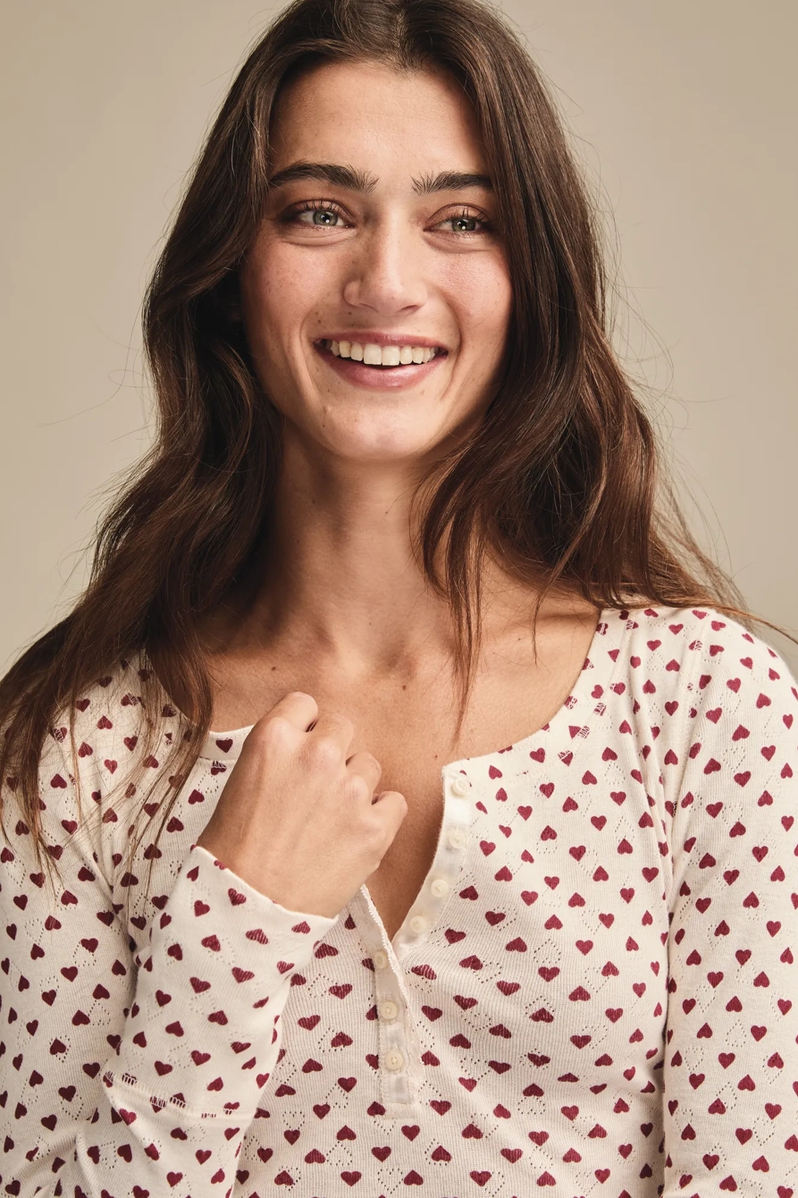 VALENTINE POINTELLE TRIM RIB HENLEY, image 2