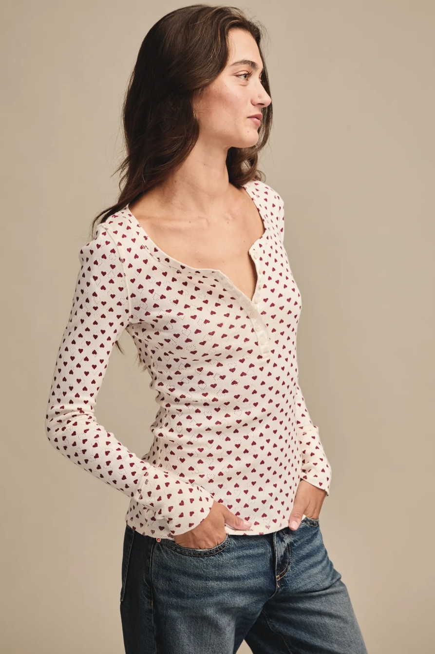 VALENTINE POINTELLE TRIM RIB HENLEY, image 4