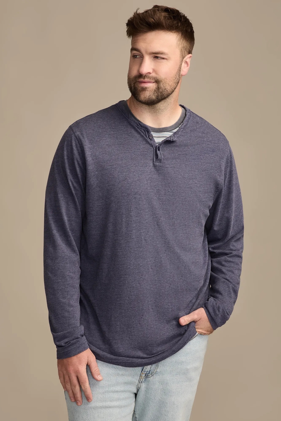 BIG AND TALL VENICE BURNOUT LONG SLEEVE TEE, image 1