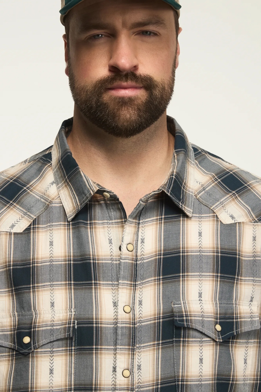 BIG AND TALL LONG SLEEVE DOBBY WESTERN, image 2